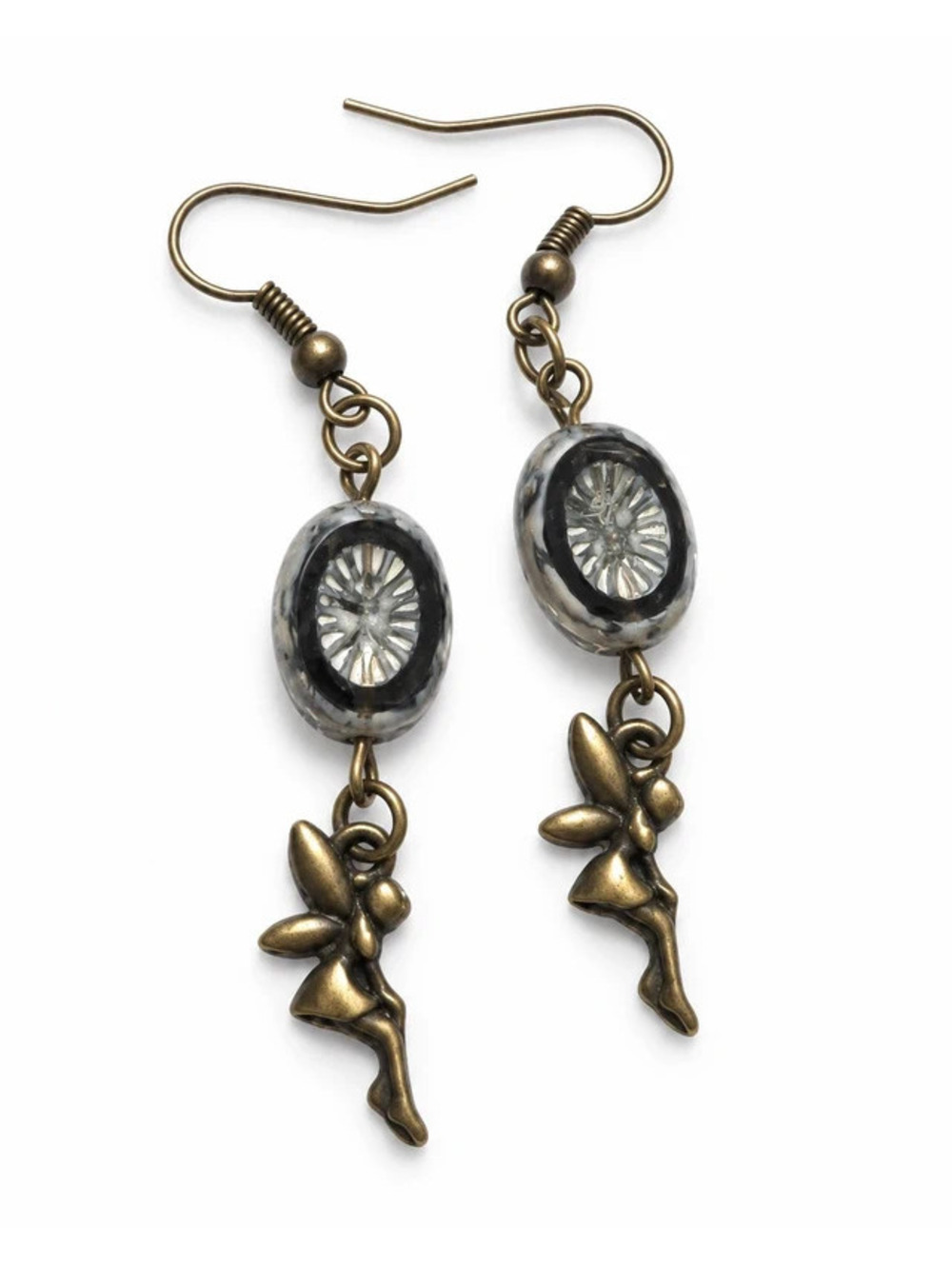 Antique Bronze Fairy Dangle Earrings